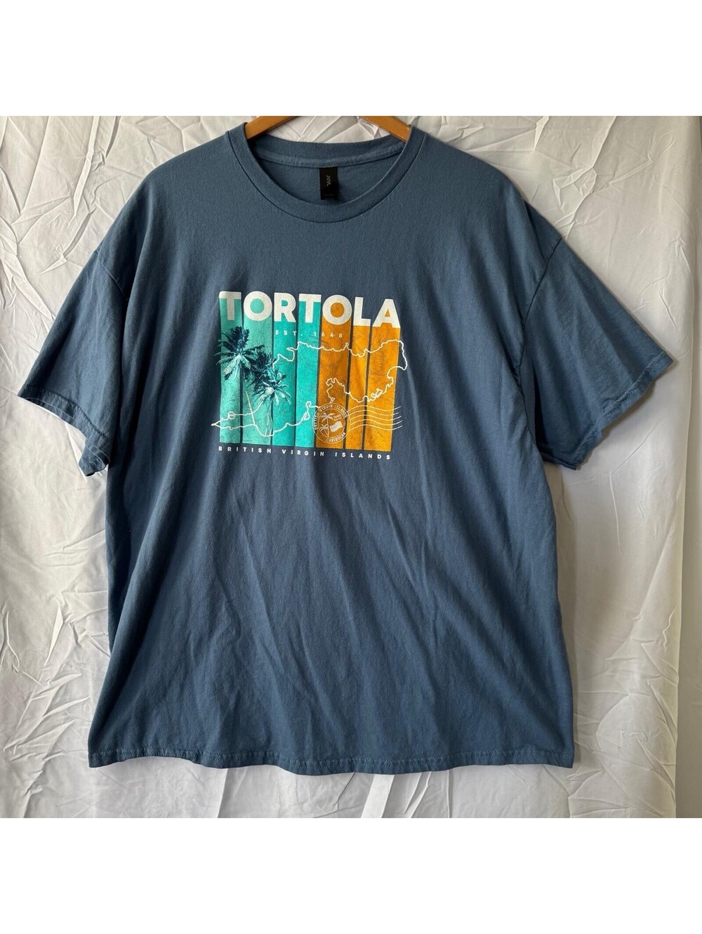 Tortola BVI T-Shirt 2XL Blue NCL Norwegian Cruise Line Island Graphic Tee